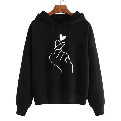 EB | Hoodie Aus Fleece mit Fingerherz-Motiv
