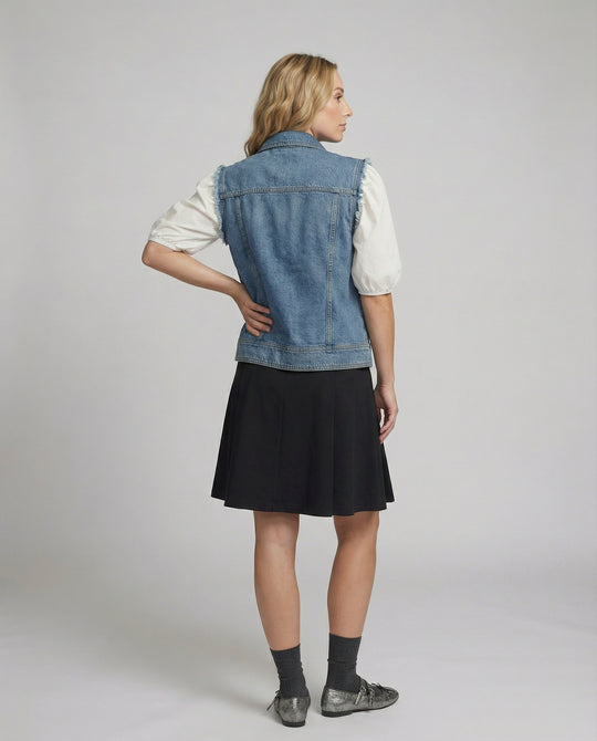 Damen Minirock aus reiner Baumwolle mit eleganten Falten