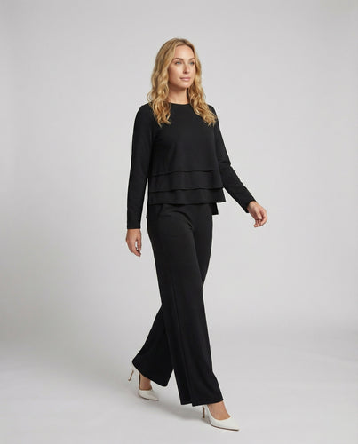 Damen Weiße Strickjacke Polo Stil Zweiteiliges Lounge-Set mit weitem Hosenbein und Oversize-Oberteil EB