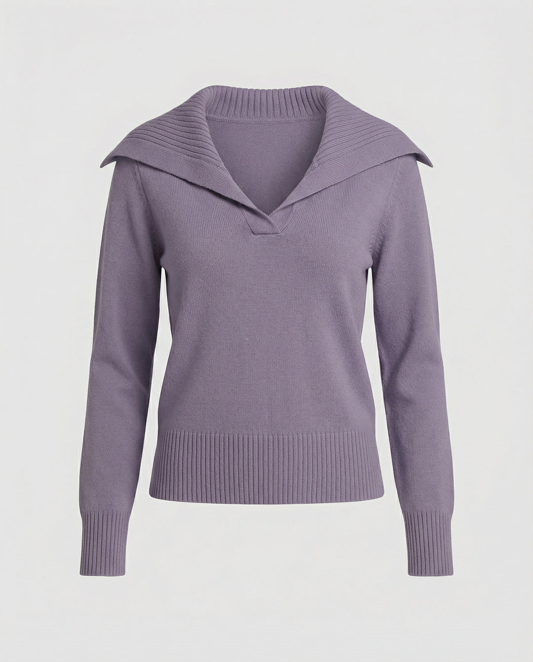Feinstrickpullover mit weitem plissiertem Matrosenkragen und Rippbund EB
