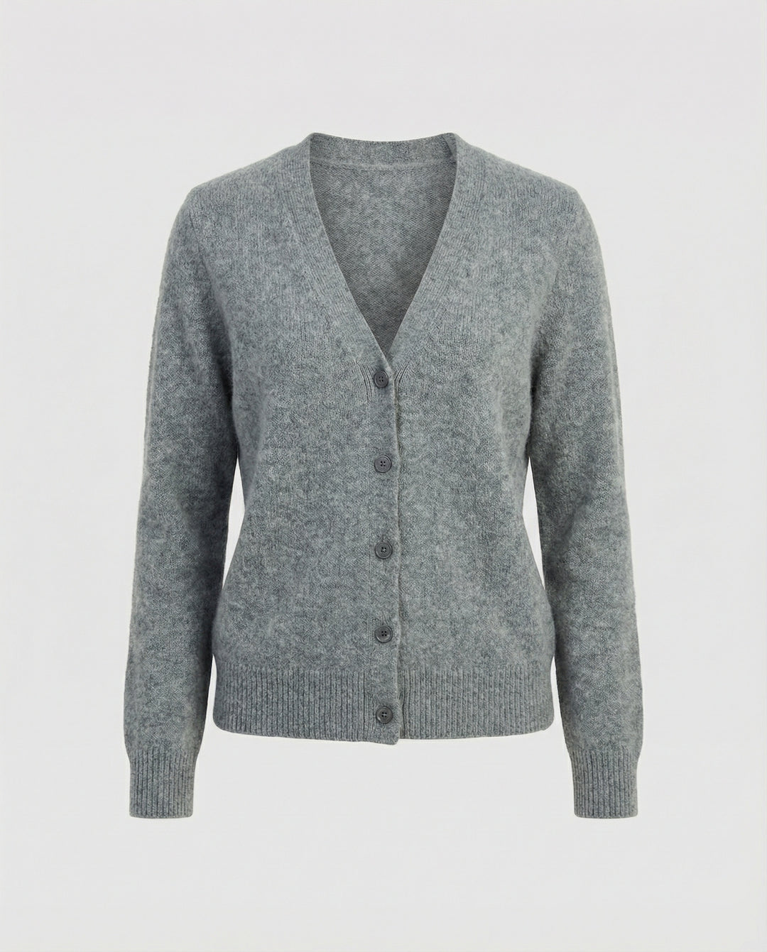 Flauschiger Kurzcardigan aus Alpaka-Mix mit verdeckter Knopfleiste und breiten Rippbündchen EB