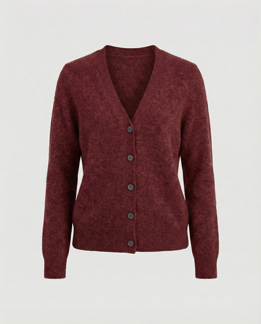Flauschiger Kurzcardigan aus Alpaka-Mix mit verdeckter Knopfleiste und breiten Rippbündchen EB