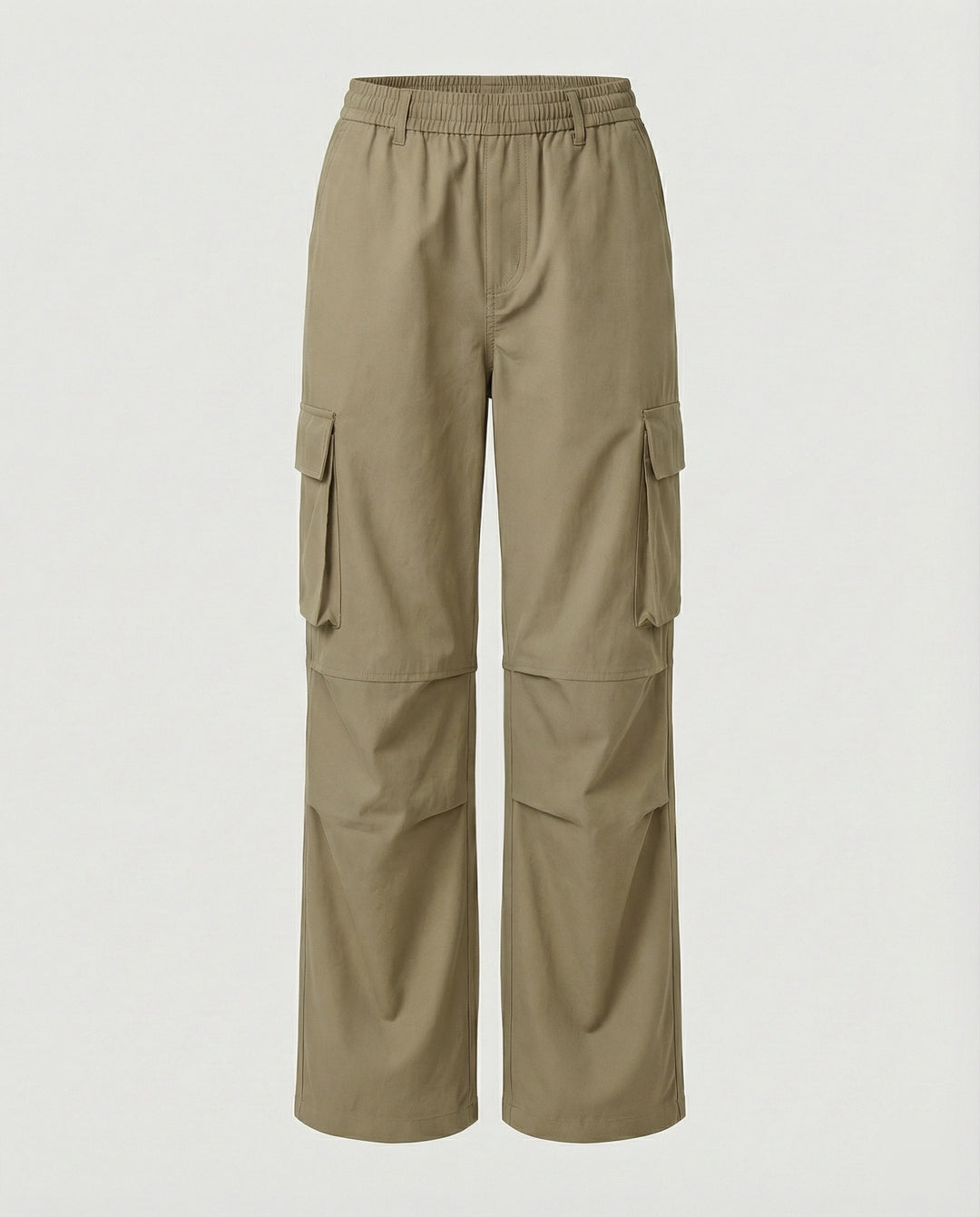 Sportive Oversize-Cargohose mit elastischem Tunnelzugbund, verstellbarem Saum und großen Klappentaschen EB