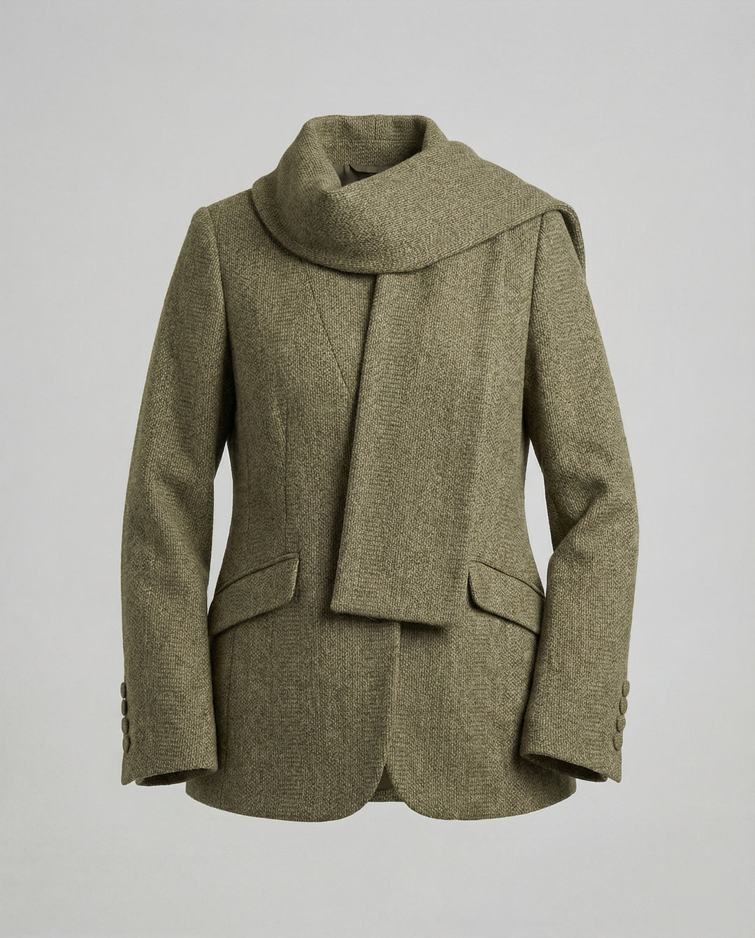 Strukturierter Strickblazer mit Schluppe und tailliertem Schnitt EB