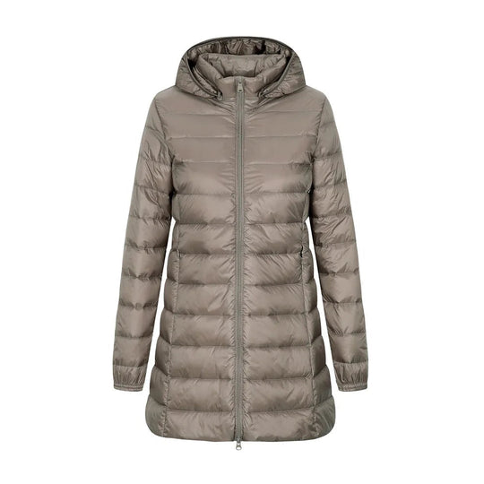 EB | Lange gesteppte Damenjacke mit Kapuze Yvette