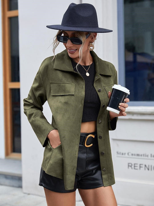 EB | Damen Wildlederjacke mit Knöpfen Valay