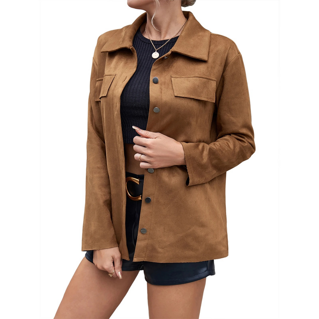 EB | Damen Wildlederjacke mit Knöpfen Valay
