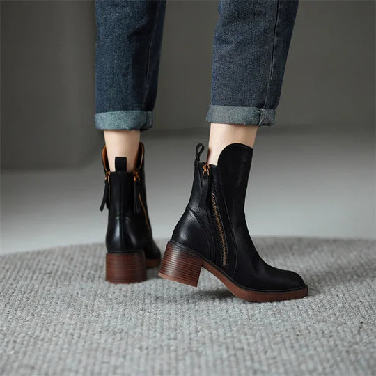 Damen Stiefeletten Blockabsatz EB