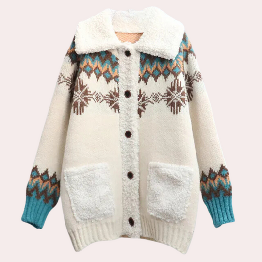 EB | Strick Winterjacke mit Fleecekragen Freizeitmode