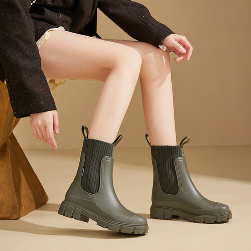 Damen Gummistiefel wasserdicht mit rutschfester Sohle EB