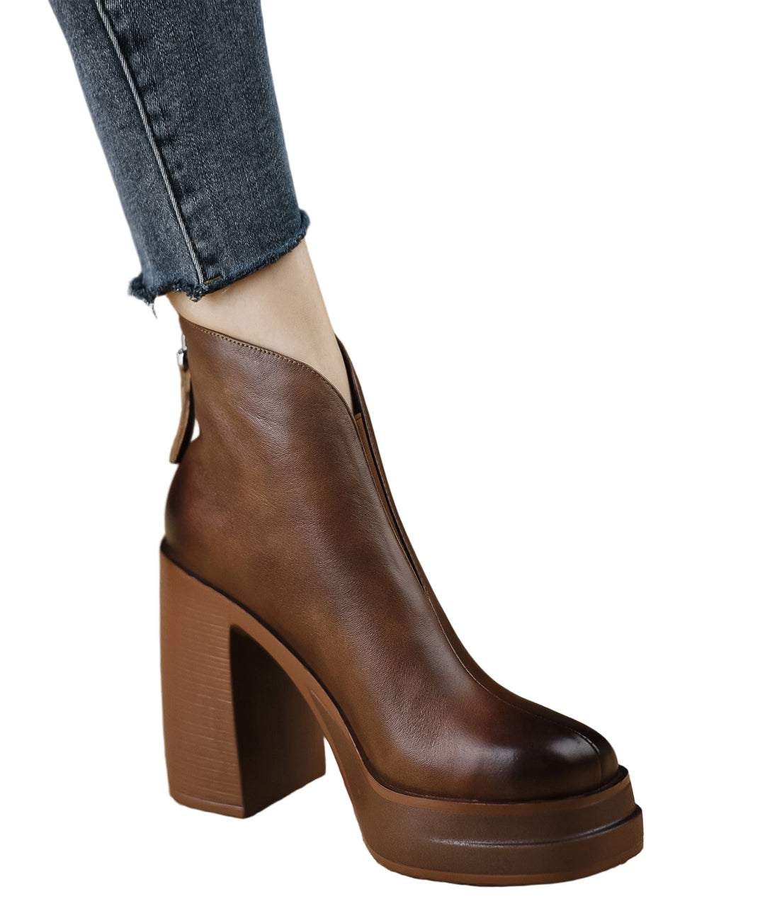 Damen High Heels Stiefel mit Reißverschluss EB