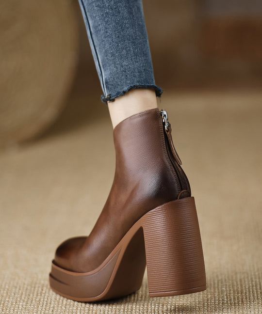 Damen High Heels Stiefel mit Reißverschluss EB