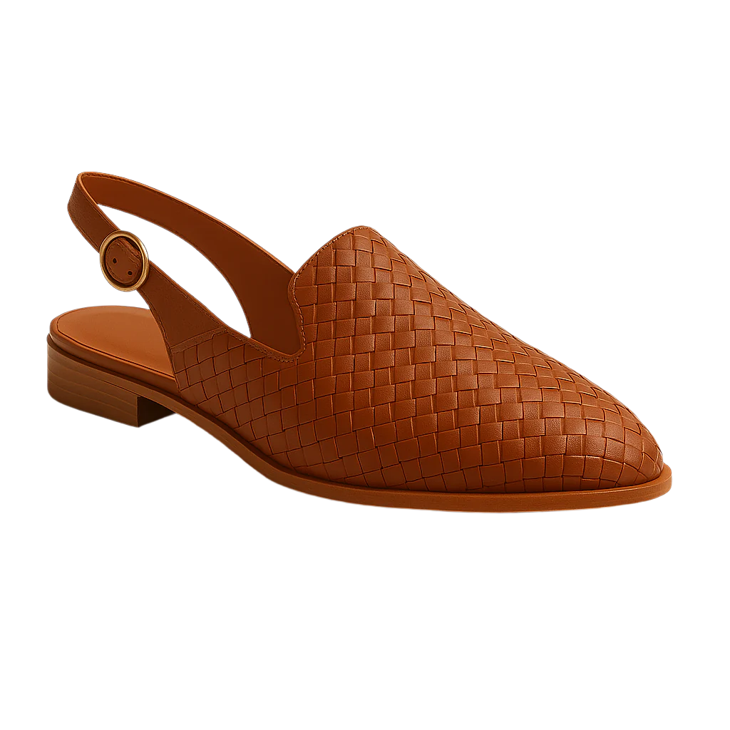 Damen Slip-Ons Geflochtenes Design Offene Ferse EB