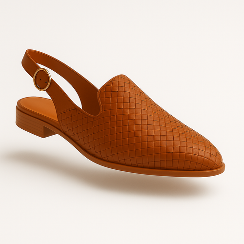 Damen Slip-Ons Geflochtenes Design Offene Ferse EB