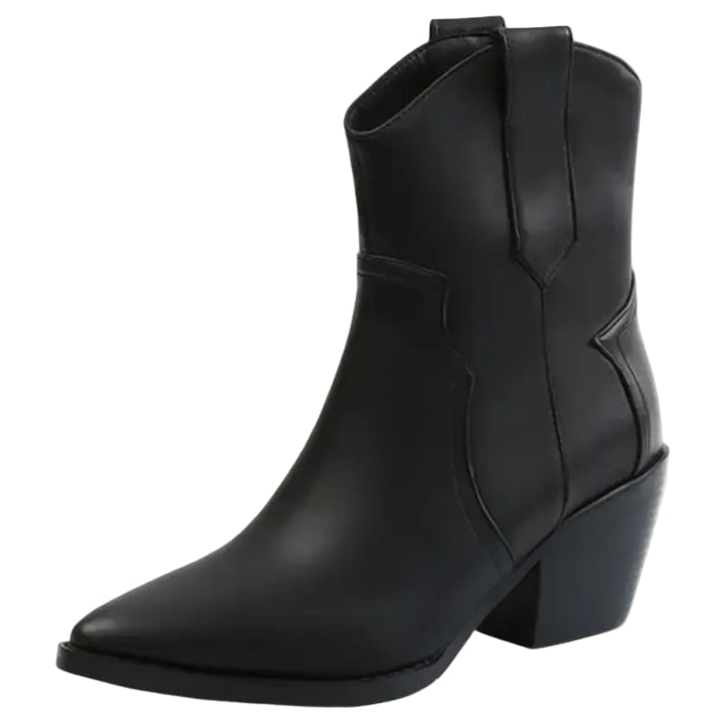 Damen kurze Cowboy-Stiefel moderner Western-Stil Imitationsleder EB