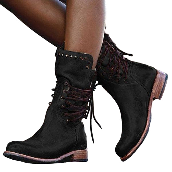 Damen Knie-Stiefel Vintage-Stil für jeden Anlass EB