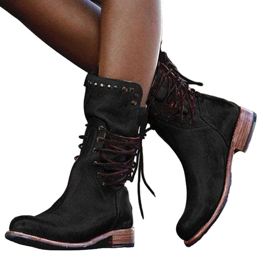 Damen Knie-Stiefel Vintage-Stil für jeden Anlass EB