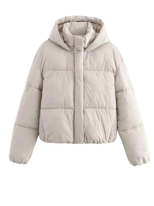 EB | Damen Pufferjacke mit Kapuze und Dickem Futter