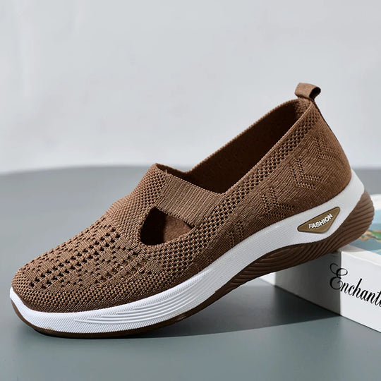 Damen Sneakers Atmungsaktive Netz Freizeit Schuhe Rutschfeste Flache Geflochtene Schuhe EB