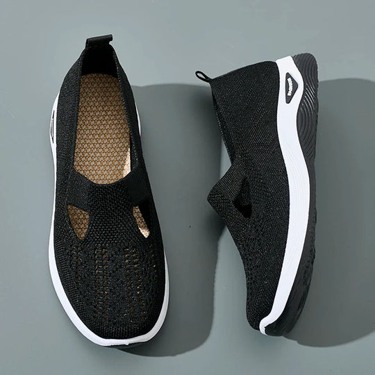Damen Sneakers Atmungsaktive Netz Freizeit Schuhe Rutschfeste Flache Geflochtene Schuhe EB