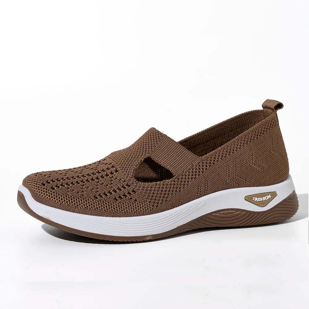 Damen Sneakers Atmungsaktive Netz Freizeit Schuhe Rutschfeste Flache Geflochtene Schuhe EB