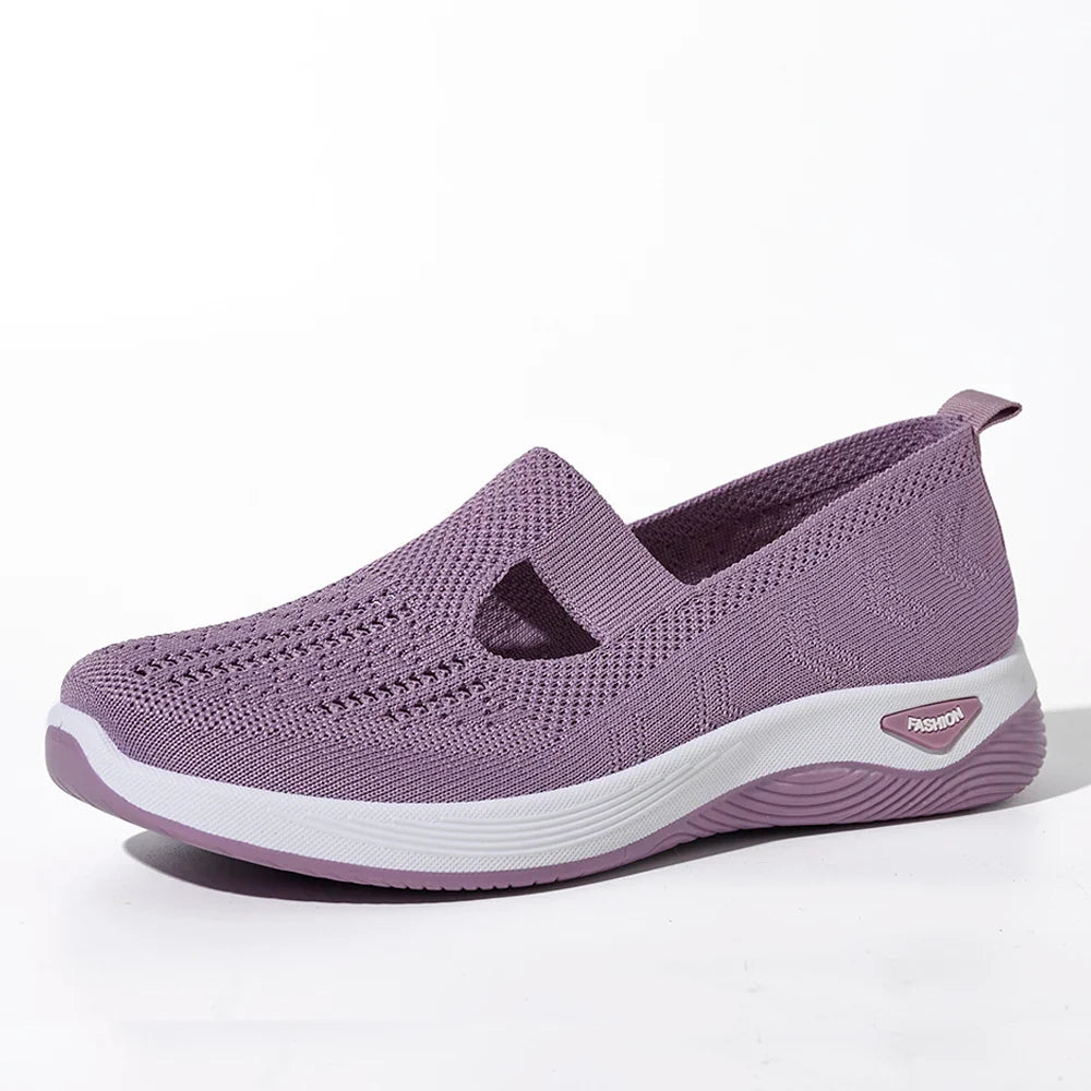 Damen Sneakers Atmungsaktive Netz Freizeit Schuhe Rutschfeste Flache Geflochtene Schuhe EB