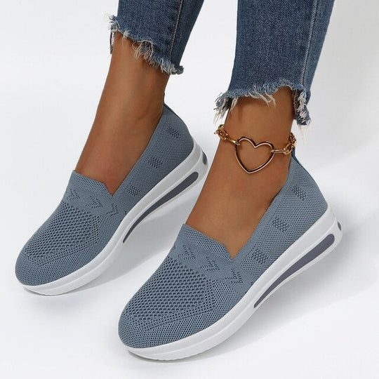 Damen Sneakers Atmungsaktiv Orthopädisch Freizeit Textil EB