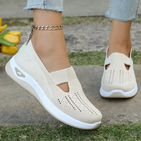 Damen Sneaker Freizeit Atmungsaktiv Leicht Textil EB