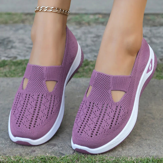 Damen Sneaker Freizeit Atmungsaktiv Leicht Textil EB