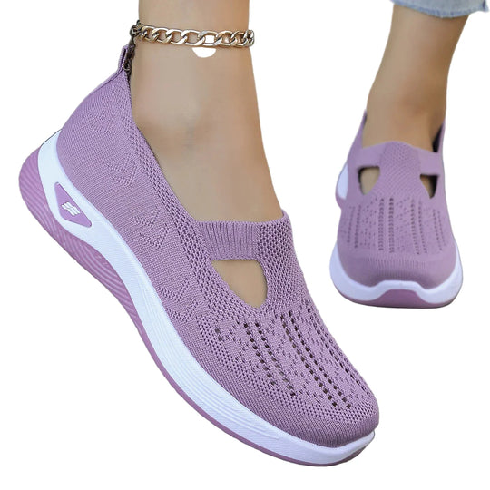 Damen Sneaker Freizeit Atmungsaktiv Leicht Textil EB