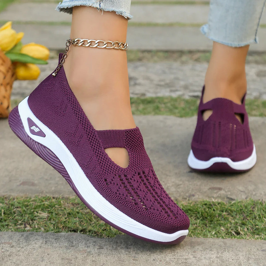 Damen Sneaker Freizeit Atmungsaktiv Leicht Textil EB