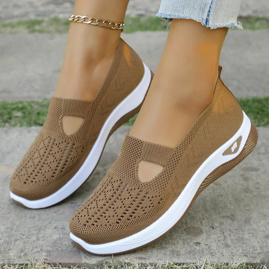 Damen Sneaker Freizeit Atmungsaktiv Leicht Textil EB