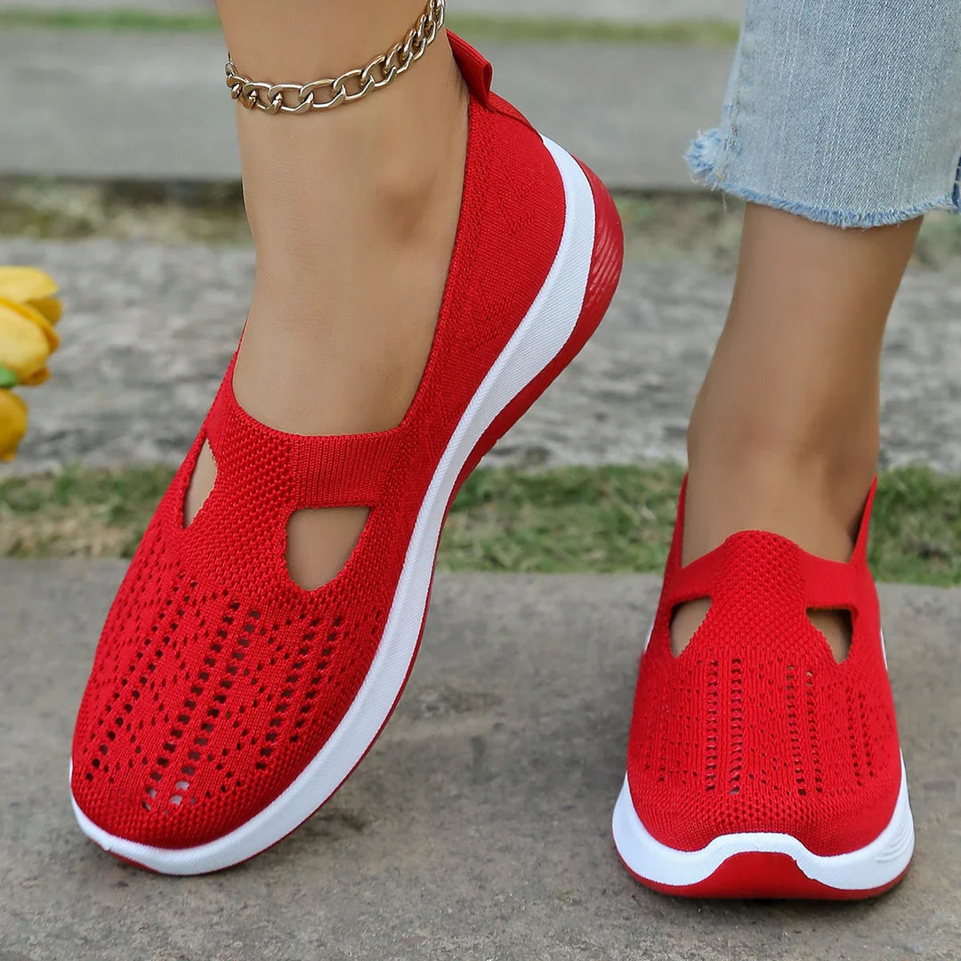 Damen Sneaker Freizeit Atmungsaktiv Leicht Textil EB