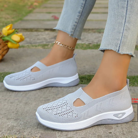 Damen Sneaker Freizeit Atmungsaktiv Leicht Textil EB