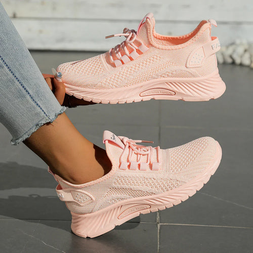 Damen Sneakers Freizeit Mode Sportlich Weben EB