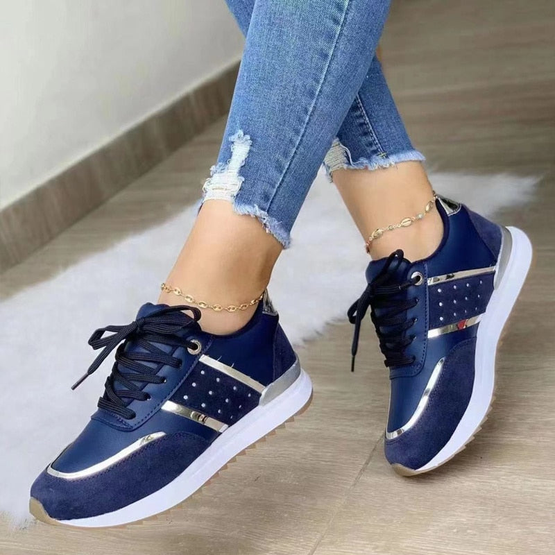 Damen Sneaker Casual PU-Leder EB