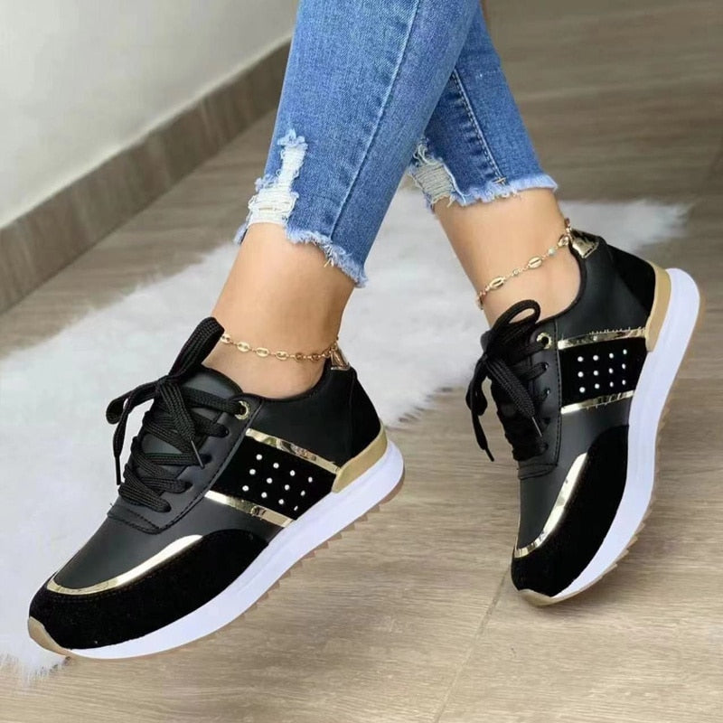 Damen Sneaker Casual PU-Leder EB