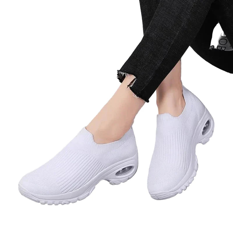 Damen Sneakers Casual Sport Atmungsaktive Wedge Plattform Schuhe EB