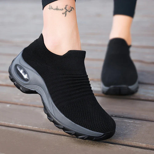 Damen Sneakers Freizeit Sport Socken Mit Dicke Sohle EB