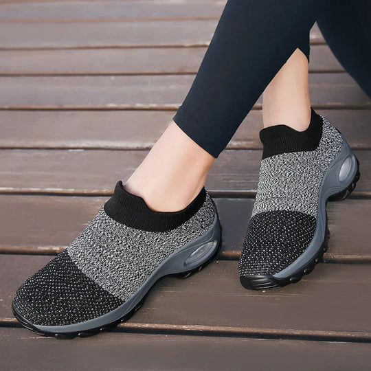 Damen Sneakers Freizeit Sport Socken Mit Dicke Sohle EB