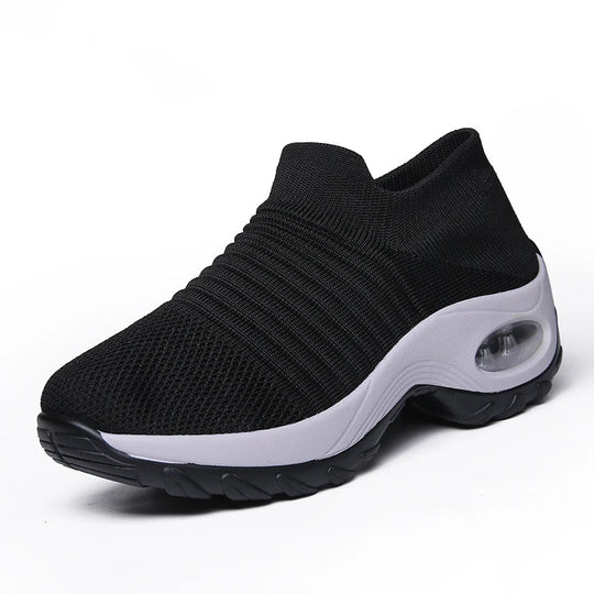Damen Sneakers Freizeit Sport Socken Mit Dicke Sohle EB