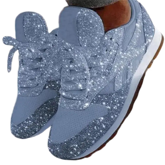 Damen Sneakers mit Pailletten Casual Atmungsaktiv Schaum EB