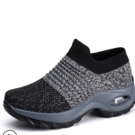 Damen Sneakers Plattform Freizeit Atmungsaktiv Textil EB