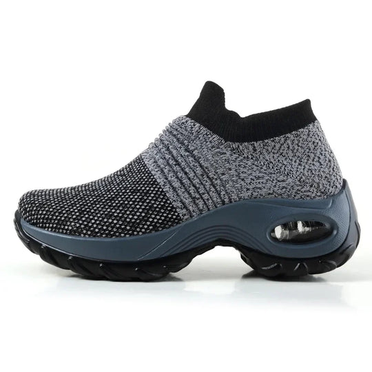Damen Sneakers Plattform Freizeit Atmungsaktiv Textil EB