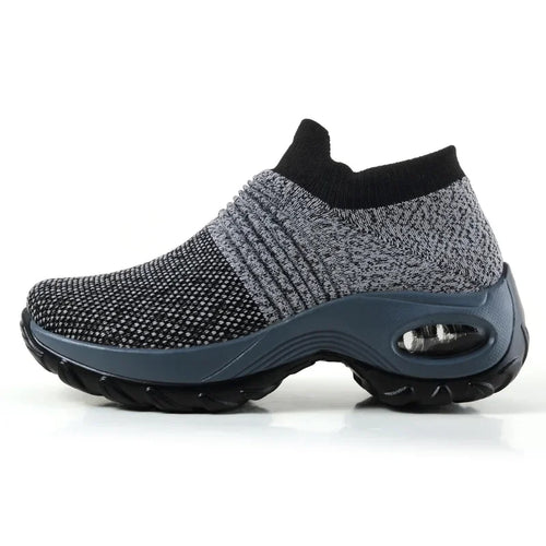 Damen Sneakers Plattform Freizeit Atmungsaktiv Textil EB