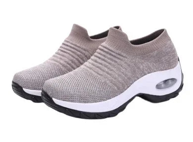 Damen Sneakers Plattform Freizeit Atmungsaktiv Textil EB
