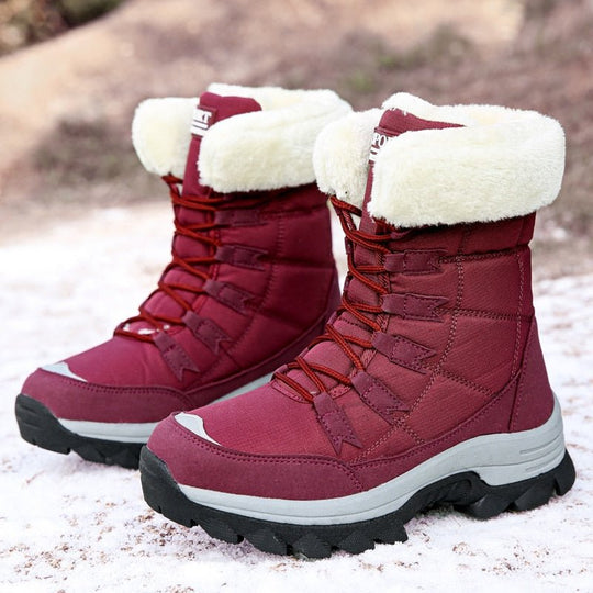 Damen Schnee Boots Gefüttert Wasserabweisend Mit Robuster Sohle EB