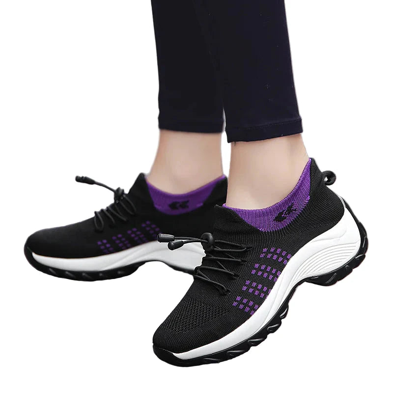 Damen Sportschuhe Atmungsaktives Mesh Dicke Sohle EB