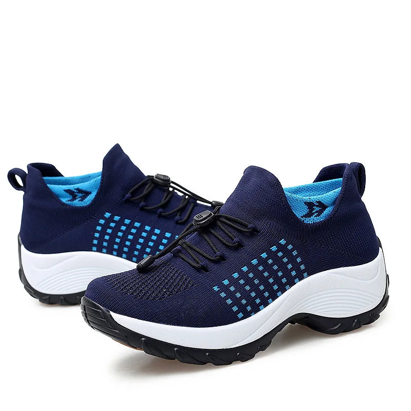 Damen Sportschuhe Atmungsaktives Mesh Dicke Sohle EB