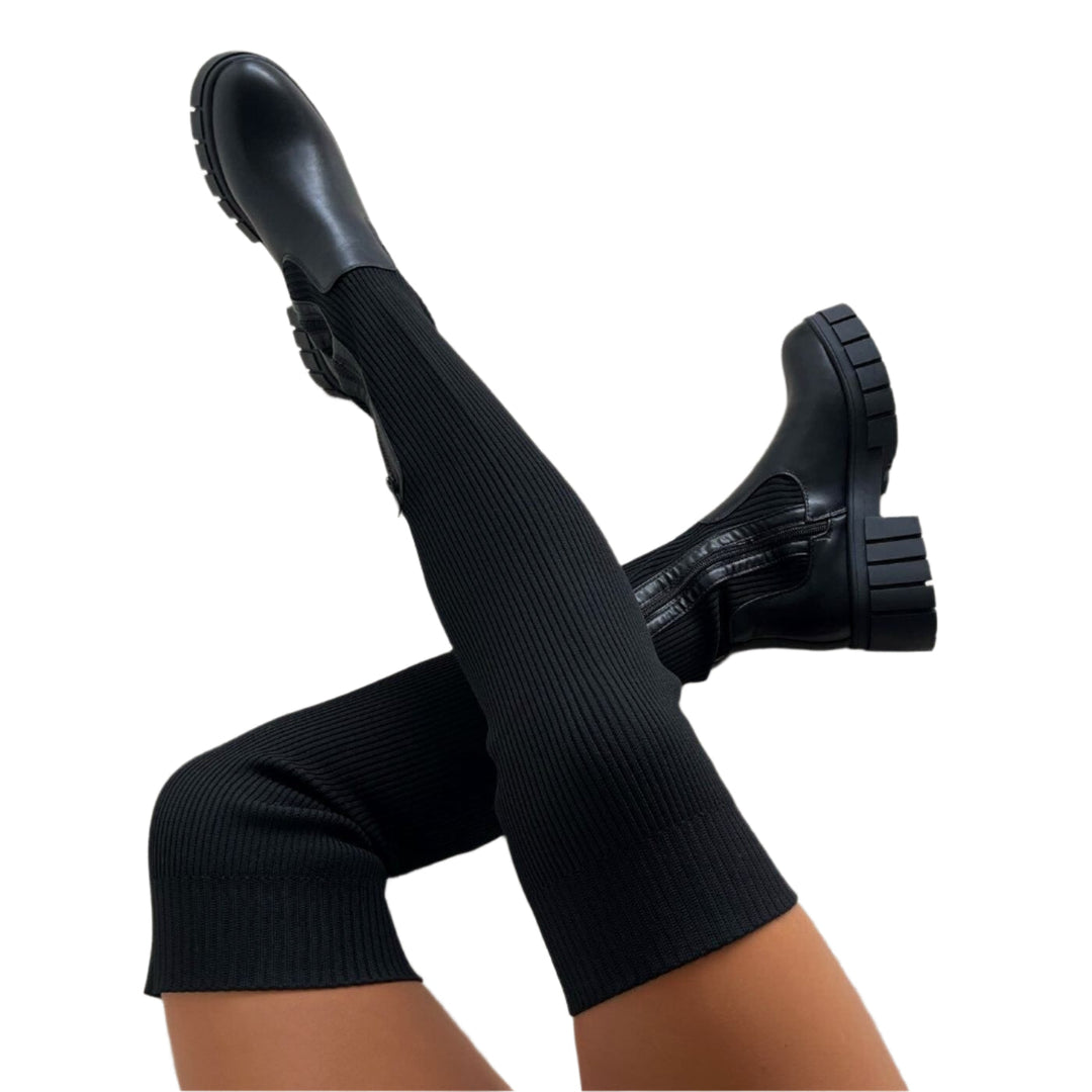 Damen Stretch Stiefel Eleganter Stil EB